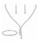 EleQueen Silver tone Zirconia Teardrop Necklace