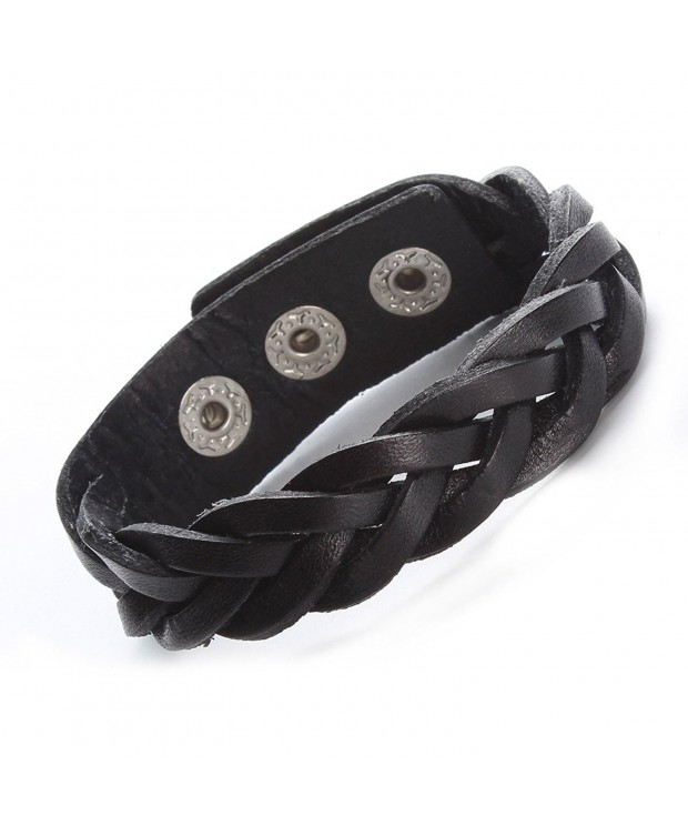 Leather Bracelet Braided Wristband Jewelry