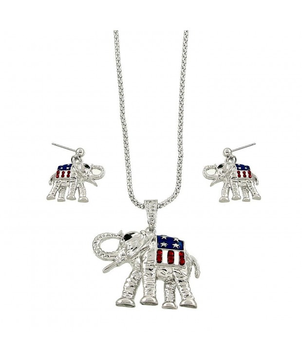 Republican Elephant Necklace Earring Set