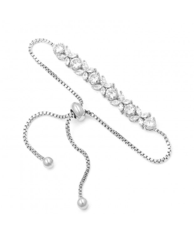 Silver Adjustable Bracelet Zirconia Brcelet