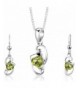 Peridot Pendant Earrings Necklace Sterling