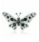 Alilang Emerald Colored Rhinestones Butterfly