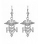 Sterling Caduceus Registered Leverback Earrings