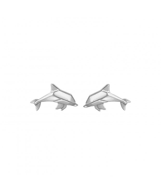 Boma Sterling Origami Dolphin Earrings