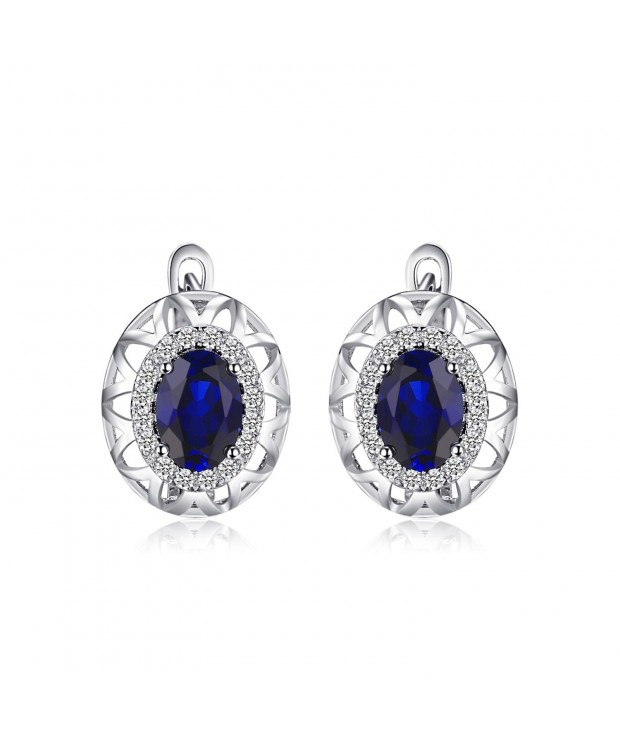 JewelryPalace Created Sapphire Earrings Sterling