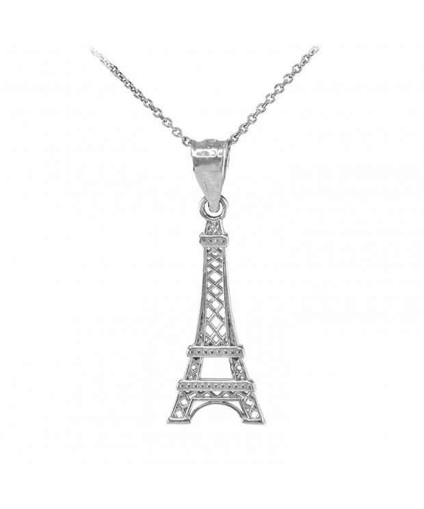 Sterling Silver Eiffel Pendant Necklace