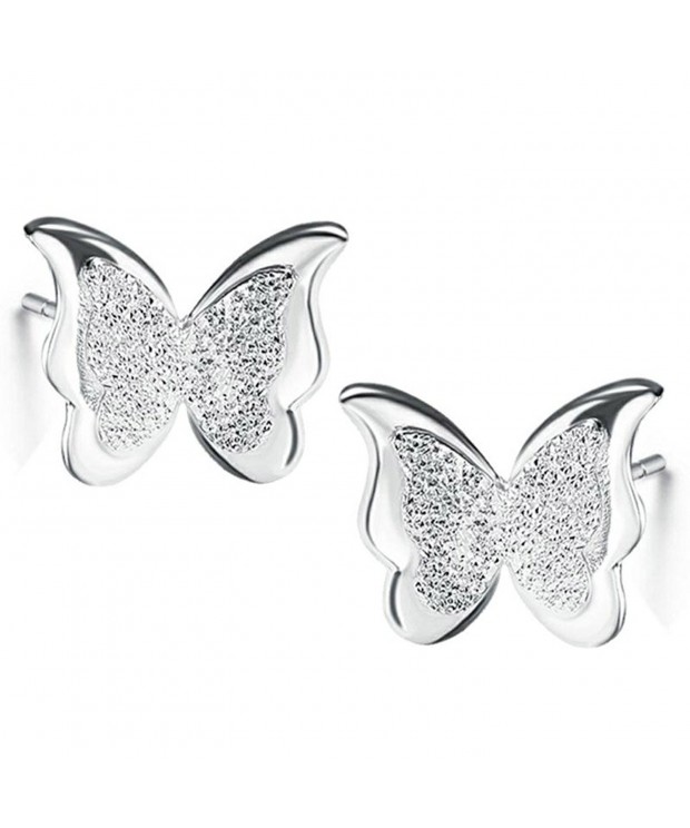 Mariafashion Sterling Hypoallergenic Butterfly Earrings