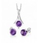 Amethyst Sterling Silver Earrings Pendant