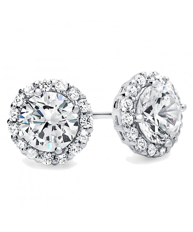 Diamoni Collection Rhodium Sterling Earrings