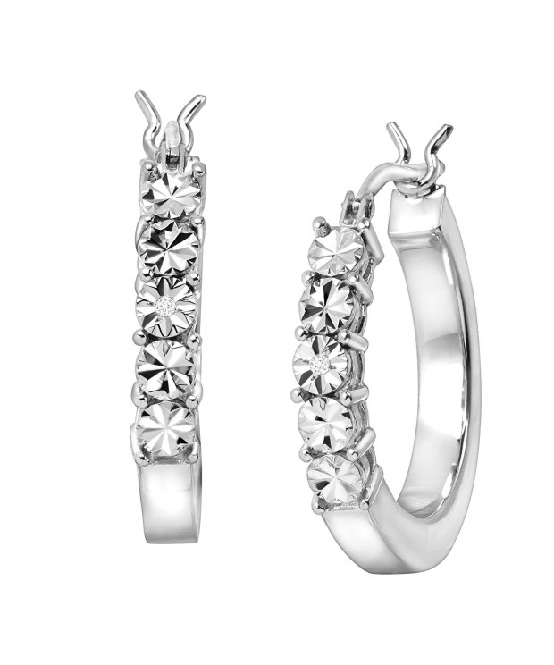 Square Earrings Diamonds Sterling Silver