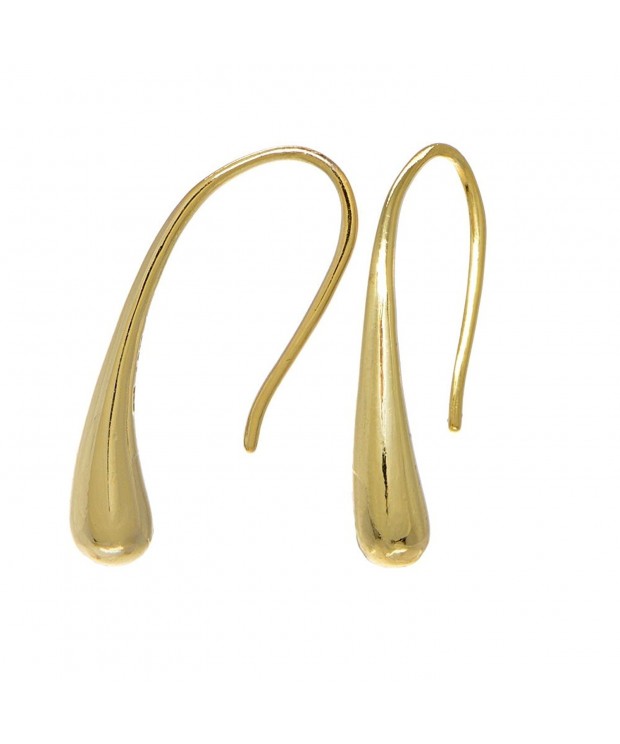 Flashed Sterling Elongated Teardrop Earrings