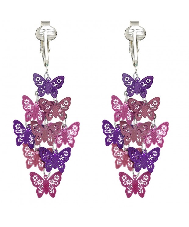 Beautiful Clip Earrings Butterfly Dragonfly