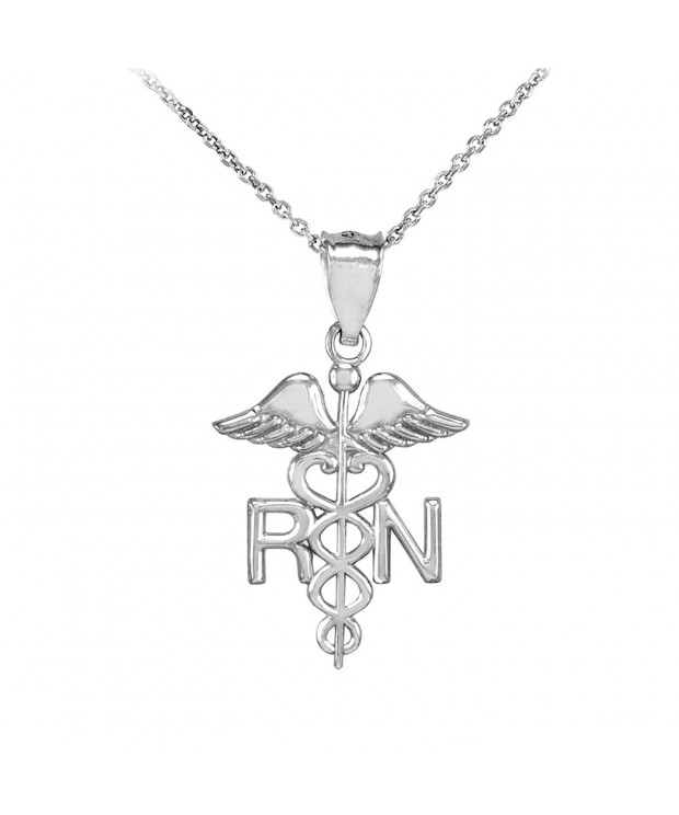 Sterling Caduceus Registered Pendant Necklace