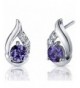 Simulated Alexandrite Earrings Sterling Silver