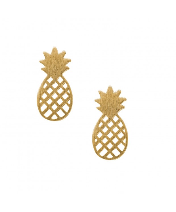 chelseachicNYC Handcrafted Brushed Pineapple Earrings