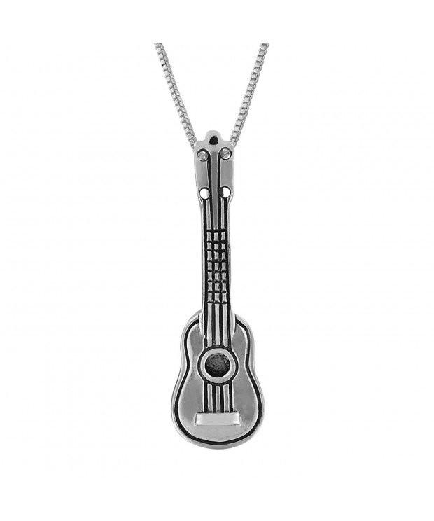 Sterling Silver Ukulele Pendant Necklace