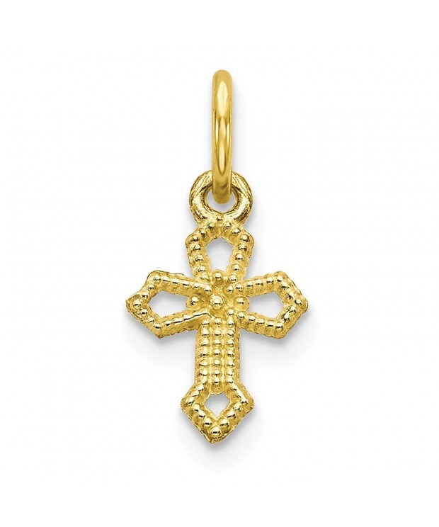 Yellow Gold Cross Charm 0 6in