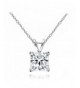 Sterling Princess cut Solitaire Necklace Swarovski