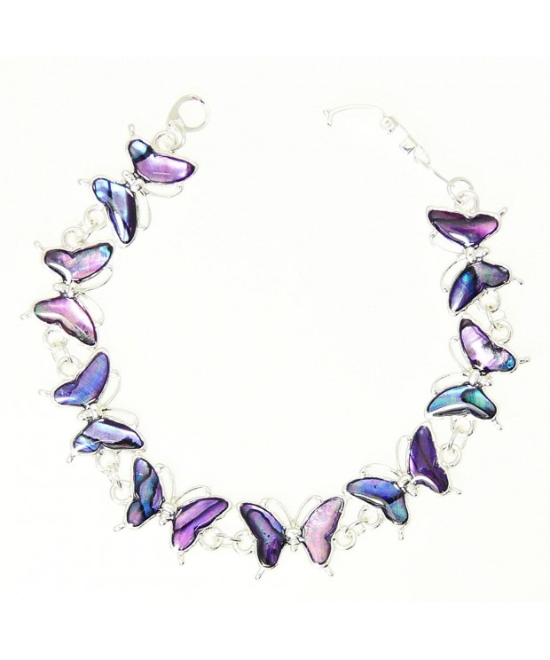 Beautiful Purple Abalone Butterfly Bracelet