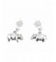 Sterling Silver Oxidized Hippopotamus Earrings