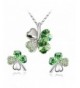 BodyJ4You Clovers Crystal Necklace Earrings