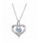 Sterling Diamond Birthstone Pendant Necklace