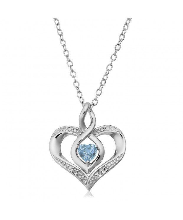 Sterling Diamond Birthstone Pendant Necklace