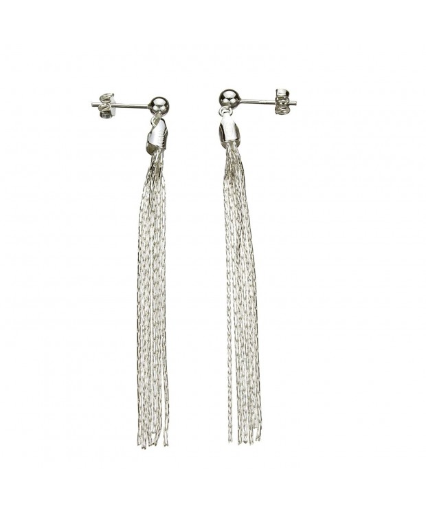 Sterling Silver Multi Strand Diamond Cut Earrings