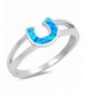 Simulated Horseshoe Lucky Sterling Silver