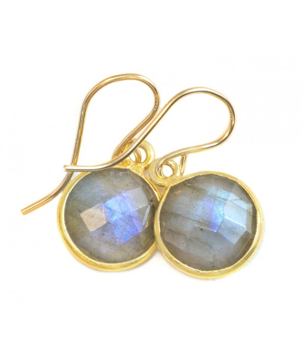 Filled Labradorite Earrings Goldtone Faceted