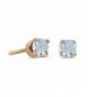 Petite Genuine Aquamarine Earrings Yellow