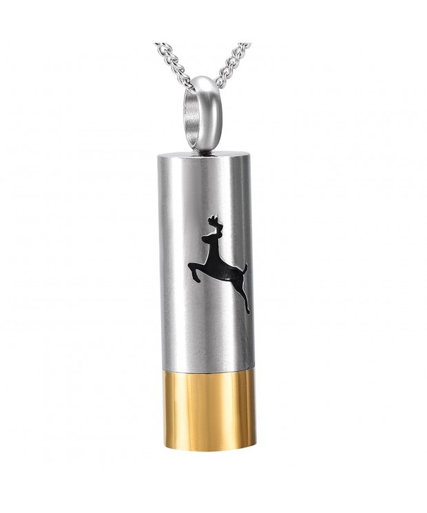 Engraved Cylinder Stainless Cemation Necklace