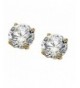 Round White Zirconia Yellow Earrings