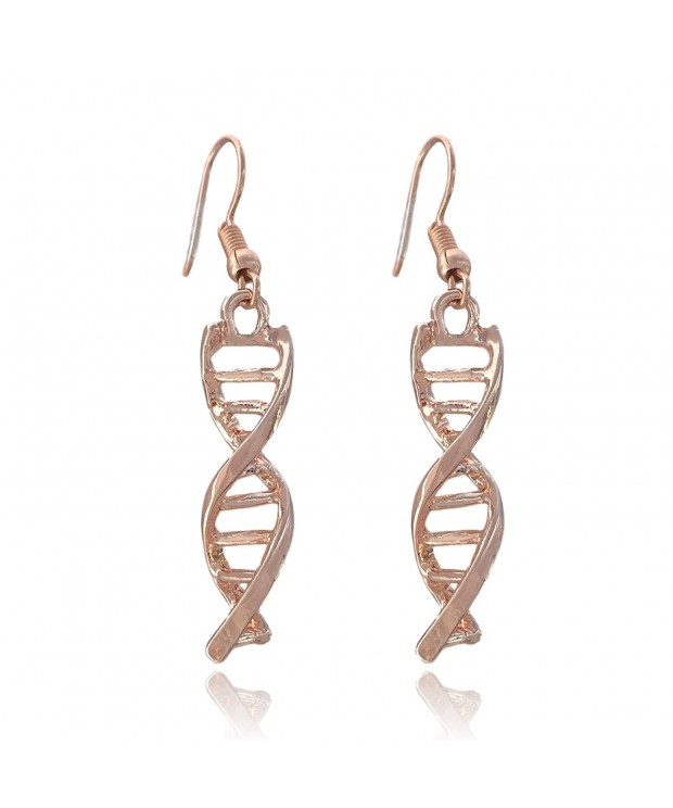 Double Helix Dangle Earrings Rose