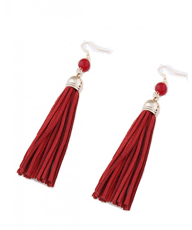 J Elegant Leather Pendant Earrings