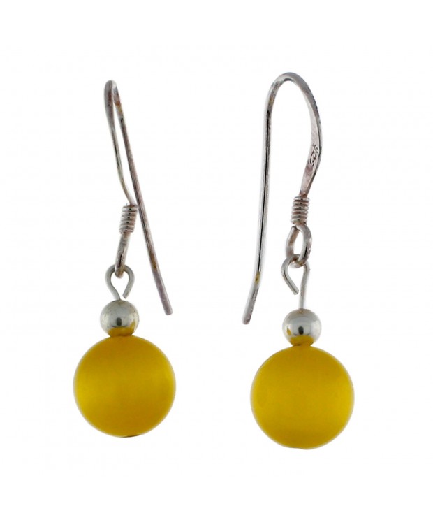 Sterling Silver Synthetic Earring Yellow