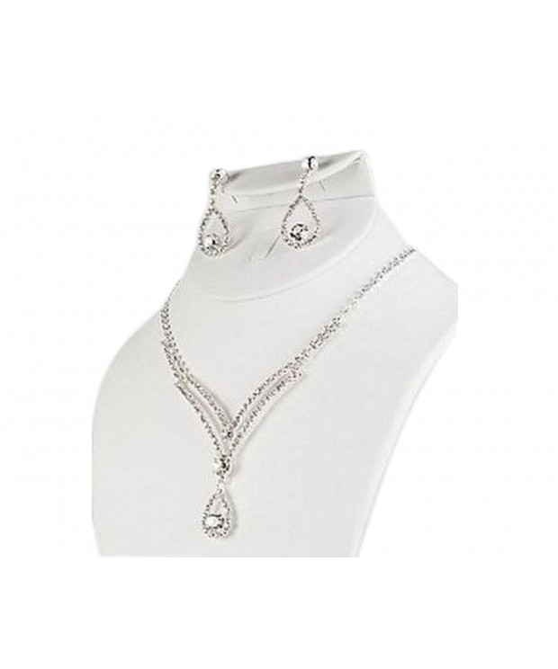 Glitzy Crystal Rhinestone Necklace Earring