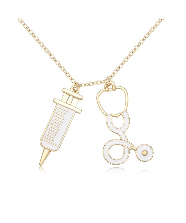 MANZHEN Medicine Stethoscope Syringe Necklace