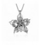 Sterling Silver Orchid Necklace Pendant