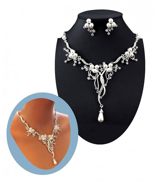 Crystal Necklace Fashion Jewelry silver plated base
