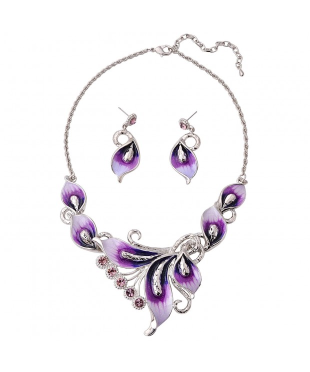 OBONNIE Lavender Necklace Earring Wedding