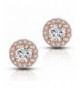 Halo CZ Stud Earrings Brilliant