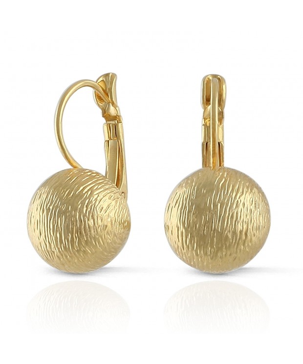 JanKuo Jewelry Brushed Leverback Earrings