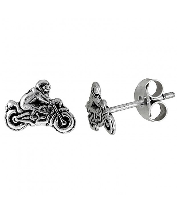 Tiny Sterling Silver MOTORCYCLE Earrings