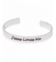 Polished Silver Adjustable Inspirational Bracelet