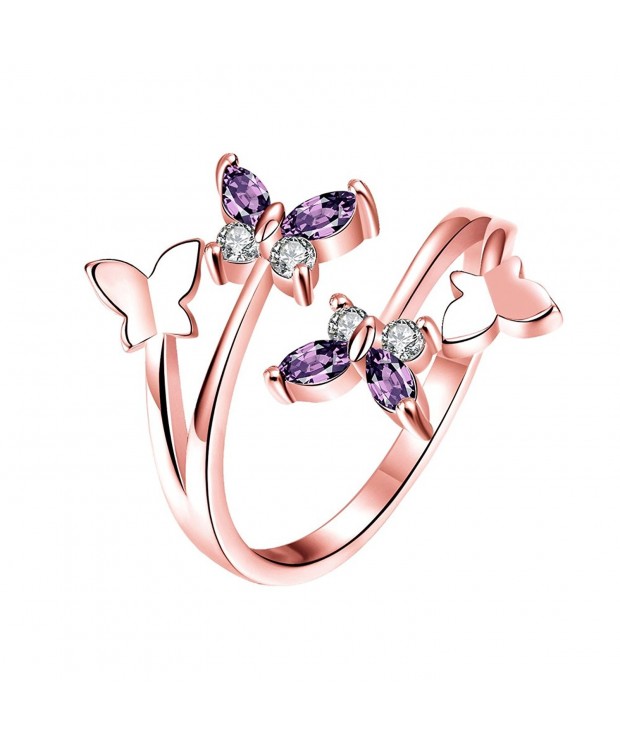 YEAHJOY Adjustable Butterfly Austrian rose gold plated base