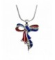 PammyJ Crystal American Pendant Necklace