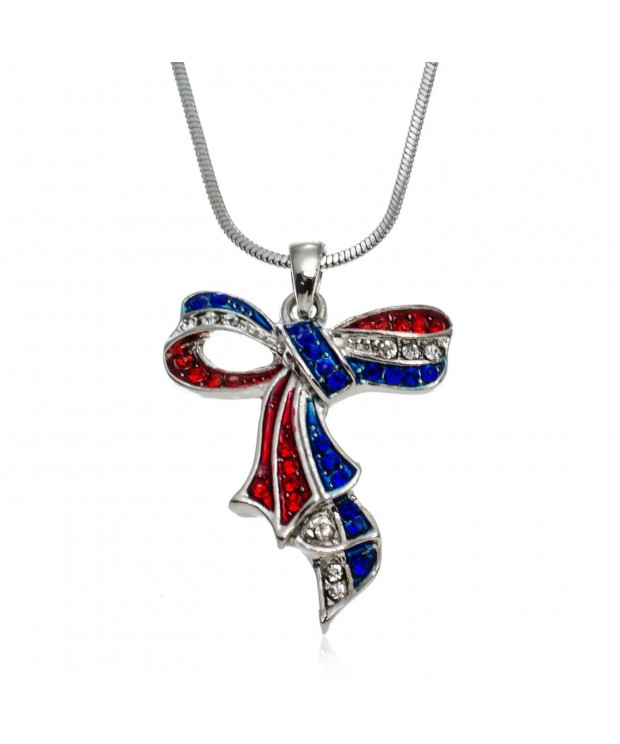 PammyJ Crystal American Pendant Necklace