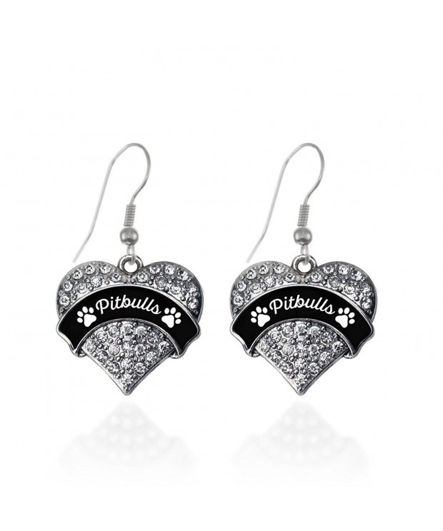 Pitbulls Prints Earrings Crystal Rhinestones