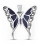 Filigree Butterfly Sterling Pendant Necklace